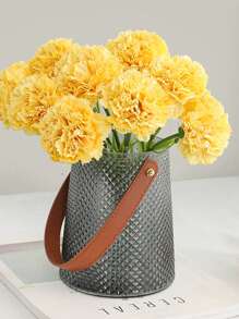 6pcs Short Stem Artificial Carnation Flowers, Lifelike Carnations | Polyester Material | Flexible Iron Wire Stem | Suitable For Home Decor, Living Room, Kitchen, Dining Table, Holidays, Weddings, Engagements, Office Decorations, Valentine's Day, Thanksgiving, Mother's Day, Spring/Summer Decorations