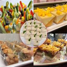 10/20/30/50pcs Ice Cream Cups With Lids & Spoons, Dessert Cups, Party Cups, Mini Square Cups Suitable For Fruit, Milk, Smoothie, Beverage, Ice Cream, Suitable For Parties Etc.