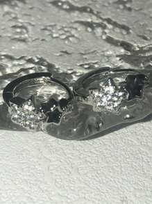 1 pereche de cercei cu stea pentagramă strălucitoare Y2K pentru femei, la modă, design simplu, elegant, cercei premium, accesorii de bijuterii 1 pereche