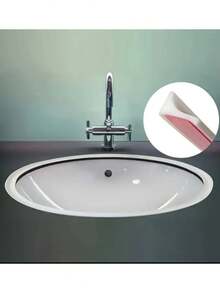 1pc,Waterproof Strip Self-Adhesive Strip - Kitchen And Bathroom Seamless Water Partition, Kitchen Bathroom Sink Wash Basin Water Partition Strip, Bathroom Waterproof Strip, Shower Room Waterproof Strip, Height 12mm/0.47in* Width 20mm/0.79in