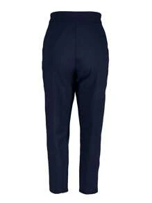 Women's Solid Color Slim Fit Casual Work Pants - Navy Blue - View 3