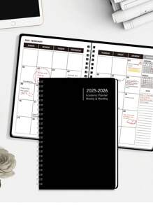 BUBU 1 szt. 2025-2027 Tygodniowy i Miesięczny Planer, Spirala Planner Agendy, Akademicki Terminarz dla Poprawy Produktywności, Nadaje Się Do Domu, Szkoły I Biura, Format A5, Powrót Do Artykułów Szkolnych