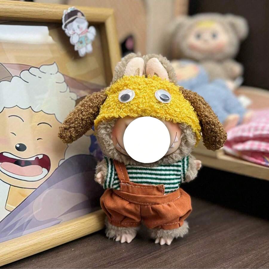 [Clothing Only] 17cm LABOBO Clothing Accessory Plush Doll Outfit, LABOBO Internet Celebrity Spring Casual Jumpsuit & Top Outfit For Labubu - Multicolor - View 1