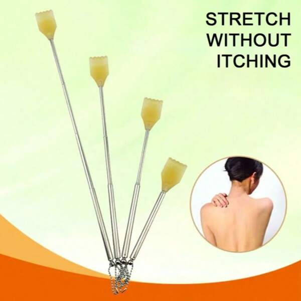 1 set rugkrabapparaten, moderne, uitschuifbare massagetool voor thuisgebruik. Het beste rugkrabapparaat voor zowel mannen als vrouwen, uitgerust met een uitschuifbare handgreep van massief hout en verbeterde, bredere handmassage-apparaten voor gezicht, nek en voeten.
