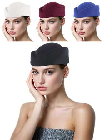 1pc Elegant Women's Felt Fedora Hat - Polyester Woven Lightweight Non-Stretchy Hat, Suitable For New Year And Church Weddings - No Feather, Hand Wash Or Dry Clean Only, Fit For Daily Occasions, Parties, Can Be A Gift For Holidays And Mother's Day, One Size