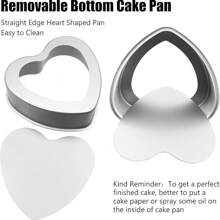 1 Piece Heart Shaped Anode Cake Baking Mold, 4/5/6/8 Inch Aluminum Non-Stick Anode Mold With Removable Bottom, Perfect For Valentine's Day, Christmas Birthday, Wedding, New Year Celebrations, Suitable For Cake Shops, Home-Made Cakes, Chiffon Cakes, Cheesecake Making | Elegant Cake Decoration | Aluminum | Kitchen Baking Mold | Mousse Cake Baking Tools | Baking Accessories | Cake Mold