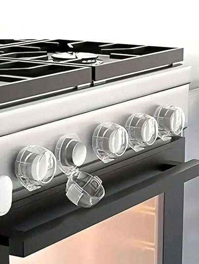 2pcs/4pcs 6cm(2.36in)*4.4cm(1.73in) Stove Knob Covers For Double-Key Design And Upgraded Universal Size Gas Knob Covers Clear View Oven Knob Covers For K And Pets, Gas Stove Knob Covers With Strong Adhesive Double-Sided Tape Oven Knob Covers, Stove Knob Cover, Upgraded Buckle Design Universal Size Gas Oven Knob Cover, Anti Stove Cover