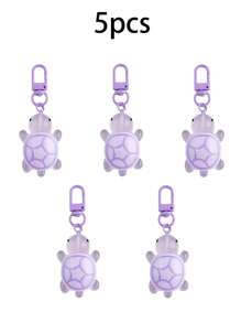 1 pièce/5 pièces Pendentifs multicolores lumineux de tortue, porte-clés pendentif animal, accessoires de sac, porte-clés de voiture, porte-clés, accessoires de porte-clés, porte-clés mignons, peuvent être fixés à des articles tels que des clés, des sacs, des téléphones portables, des accessoires de voiture, des breloques de sac, école, animal de dessin animé, gothique, Y2k