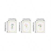 3pcs Wildflowers Wall Art Picture Botanical Nordic Prints Canvas Paintings Vintage Floral Posters Girly Cottagecore Decor For Girls Bedroom , Living Room, Or Coquette Room Decor Unframed