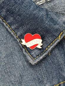 1pc Creative Red Heart "MOM" Brooch Jewelry Gift For Mother - Red - View 7