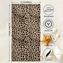 1 pezzo Asciugamano da spiaggia in microfibra con stampa leopardata, adatto per donne, ragazze, uomini, regali per spiaggia e all'aperto, ad asciugatura rapida, leggero e morbido, adatto per campeggio, spiaggia, surf, vacanze estive, accessori da bagno, elementi essenziali da viaggio, accessori da viaggio, elementi essenziali da spiaggia - Moka Marrone - Visualizzare 13