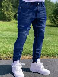 1pc Men's Skinny Stretch Denim Jeans, Breathable Casual Jogger Pants With Pockets, Solid Color Suitable For Streetwear, Sports, Leisure, City Walking, Outdoor Activities