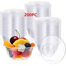 200pcs/100PC/50pcs Disposable Fruit Bowl Dessert Bowl Party Service Bowl Salad, Snack, Candy, Ice Cream - Multicolor - View 10