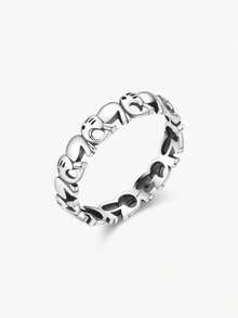 MODIAN 925 Sterling Silver Animal Stackable Elephant Female Charm Cute Finger Ring For Women Fine Jewelry Anillo - Silver - View 1