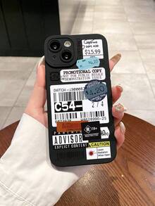 Funda de teléfono con gráfico de letra de eslogan negro, funda de teléfono con collage abstracto, avión, rayas y etiqueta gráfica negra, funda de teléfono con patrón de retazos vintage, funda de teléfono con protección de lente negra. Compatible con iPhone y Galaxy, funda de teléfono, funda compatible con iPhone 17 Pro Max, fundas, funda compatible con iPhone 13, funda compatible con iPhone 15, regalo de fiesta, versión internacional, no la versión nacional - Multicolor - Ver 5
