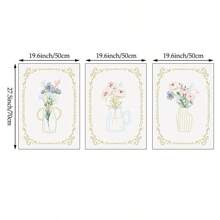 3pcs Wildflowers Wall Art Picture Botanical Nordic Prints Canvas Paintings Vintage Floral Posters Girly Cottagecore Decor For Girls Bedroom , Living Room, Or Coquette Room Decor Unframed