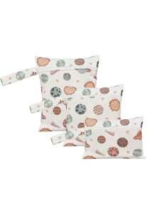 3pcs Cartoon Pattern Baby Diaper Wet Dry Bag/Storage Bag, Baby Bath Decor, Family Gift, Random Pattern Distribution