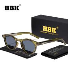HBK Lunettes rétro rondes HBK avec branche en métal. Monture mode cool pour hommes. Idéal pour les activités de plein air, les fêtes, les voyages, la conduite, les vacances à la plage et l'utilisation casual. Décoration photo, cadeau parfait pour les vacances à la plage, les activités de plein air et les voyages, livré en emballage complet.