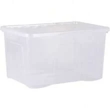 5x 60L Plastic Storage Boxes With Lids. Large Size, Strong (Pack Of 5, 60 Litre). - default - View 3