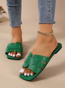 Ciabatte casual piatte da donna, adatte per qualsiasi occasione, carine, fresche, eleganti, adatte per feste, con punta aperta, slip-on, intrecciate, stile romano, per estate e primavera/autunno, nuove, di moda, adatte per abiti, spiaggia, appartamento, verdi, piatte, con cinturino, formali, vacanze, stile bohémien, da passeggio, confortevoli, da spiaggia, sabot, con decorazione a girasole