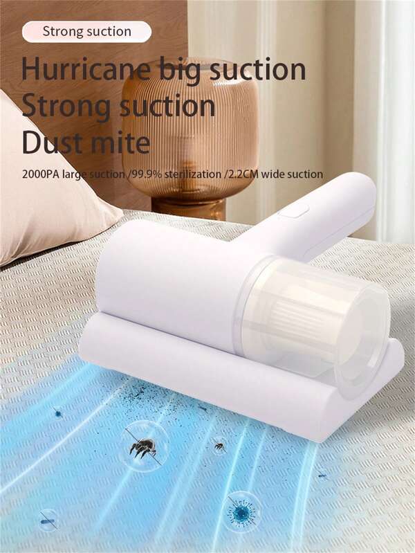 1pc Dust Mite Remover, Handheld Vacuum Cleaner, Cleaning Duster, Hair Removal Device, Cordless Handheld Vacuum Cleaner, Effectively Cleans Bed, Sofa, Pet Hair And Carpets, Cleaning Supplies