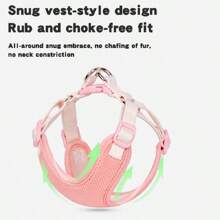 Dog Harness With Leash Set, No Pull Adjustable Reflective Step-In Puppy Pet Vest Harnesses For Small Medium Large Dogs And Cats