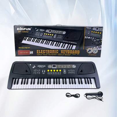 61-Key Portable Electronic Keyboard Piano With Mic & USB Port – Digital Music Instrument With Built-In Songs, Recording & Playback, Adjustable Volume – Ideal For Beginners, Teens & Adults