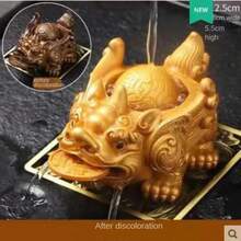 1PC mascota deé de resina china descolorida, adornos de sapo dorado afortunado y lindo, manualidades hechas a mano, decoración de juego deé para el hogar, regalos ﻿ - 1 pieza - Ver 2