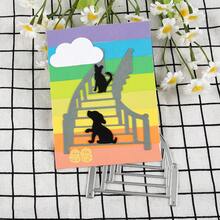 1pc Metal Cutting Die, Staircase Design, Silver Gray, Fantasy Theme, Suitable For DIY Scrapbooking, Embossing, Handmade Greeting Card And Gift Card Making - Silver - View 4