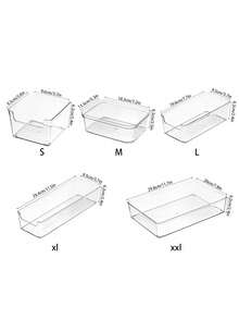 1 PC Japanese Desktop Drawer Organizer Divider Kitchen Tableware Stationery Organizer Small Box Transparent Plastic Compartmentalizer