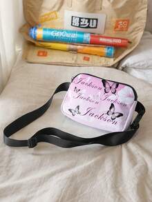 1 Customized Waist Bag Customizable To Your Unique Design (Photos, Names, Illustrations), Suitable For Cats And Dogs, Handheld And One Shoulder, Perfect For Outdoor Travel And Walking Pattern Printed Fashionable Crossbody Bag, A Neutral Sports Waist Bag Suitable For Travel, Hiking, And Yoga, And An Adjustable Lightweight Chest Bag - Multicolor - View 5