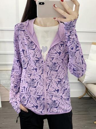 1 pieza Chaqueta cortavientos ultraligera y de manga larga para protección solar de la piel de la mujer, nueva chaqueta deportiva transpirable para actividades al aire libre