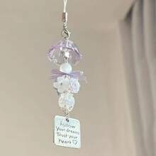 1 pieza Colgante de campana de viento en forma de medusa morada, estilo hecho a mano, cadena para auriculares y teléfono móvil - Multicolor - Ver 5