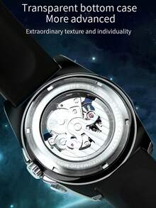 1PC FIDI Men's Automatic Mechanical Watch 30m Water Resistant Luminous Dial Mineral Wear-Resistant Glass Silicone Band Sports Casual Watch