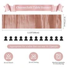 1 PC Table Runner Rust Gauze Rustic Cheesecloth For Wedding Boho Bridal Shower Birthday Thanksgiving Party Christmas Decoration