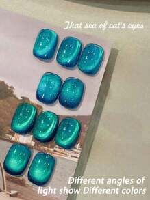 SHANGFEIYA 10ml Auroras Blue Cat Magnetic Gel Nail Polish For Summer Nails Jelly Glass Water Light Varnis Semi Permanent Gel Nails