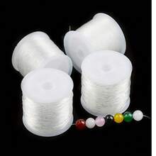 1Roll 0.5-1.0mm Handmade DIY Crystal Clear Elastic Stretchy Thread For DIY Beading, Jewelry Making, Handmade Craft Supplies - Perfect For Wearing Crystal Beads Agate Jade Bracelet Bracelet