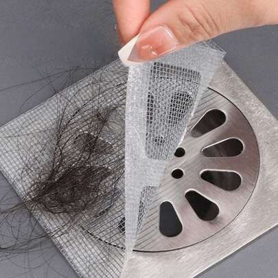 50 cái/30 cái/10 cái/5 cái Dụng cụ bắt tóc dùng một lần cho bồn rửa mặt, Nắp cống tự dính, Dụng cụ bắt tóc dùng nhiều lần cho vòi sen và bồn tắm, Miếng dán lọc cống dễ lắp đặt cho bồn rửa nhà bếp, phòng giặt, Ngăn tóc và côn trùng hiệu quả, Vệ sinh phòng tắm, Dùng một lần