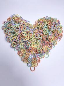 20/100/500件 多色螺纹防皱婴儿发带 不伤头发的小弹力发带 马尾夹发饰 女婴四季发带 婴幼儿日常配饰 节日礼物 (颜色随机)