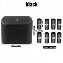 Car Trash Can With Lid - 4 Rolls Of Garbage Bag, Leak-Proof, Portable Hanging Trash Can For Vehicle Organization - Suitable For A Wide Range Of Vehicle Models