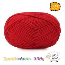 300g 100% reine Strickwolle, ideal für handgemachte Pullover, Mützen, Schals zum Warmhalten im Herbst/Winter, 1 Stück = 6 Knäuel = 300g
