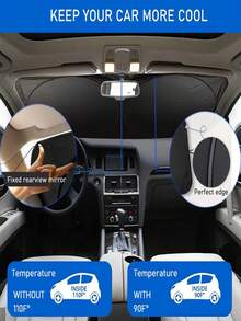 1pc Butterfly Design Car Windshield Sun Shade, Foldable Reflective Sunshade, Heat Insulation & Sun Protection, Keeps Car Cool In Summer - Multicolor - View 9