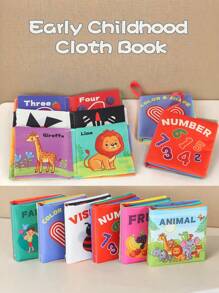 1pc/6pcs Set Montessori Themed Tear-Resistant Cloth Books, Early Education For Infants, Washable Parent-Child Interactive Learning Books, Christmas, Halloween, Thanksgiving Gift For Children, Baby Books, Toys