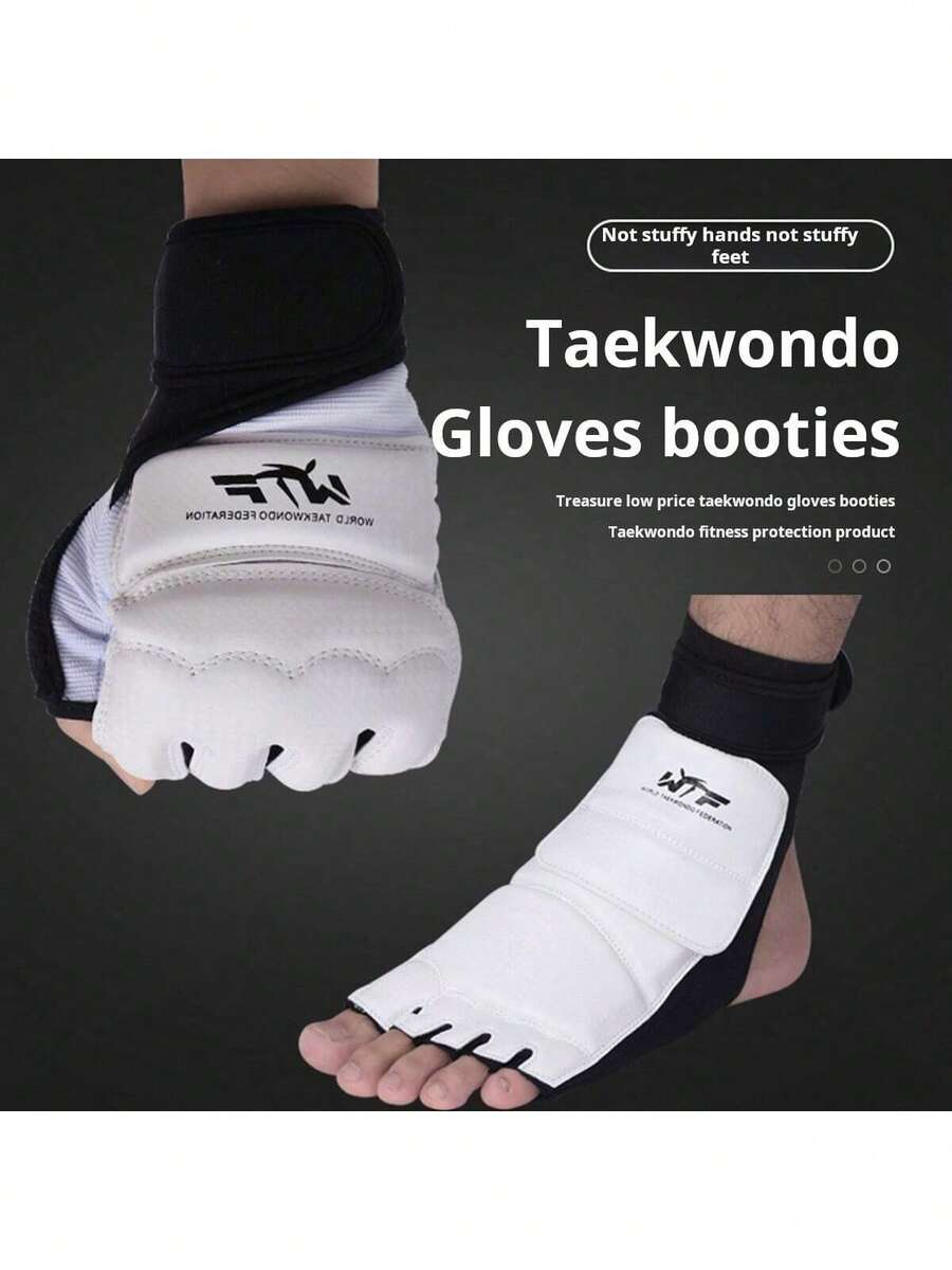 Full Set Adult Taekwondo Hand & Foot Protectors, Training & Competition Protective Gear - Multicolor - View 1