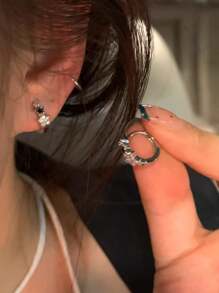 1 pereche de cercei cu stea pentagramă strălucitoare Y2K pentru femei, la modă, design simplu, elegant, cercei premium, accesorii de bijuterii 1 pereche