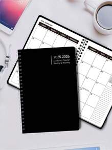 BUBU 1 szt. 2025-2027 Tygodniowy i Miesięczny Planer, Spirala Planner Agendy, Akademicki Terminarz dla Poprawy Produktywności, Nadaje Się Do Domu, Szkoły I Biura, Format A5, Powrót Do Artykułów Szkolnych