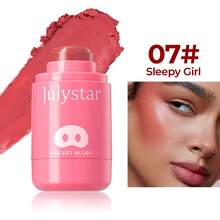 Julystar 1 支口袋腮红棒，自然提亮，双用，可用于脸颊和嘴唇，便携式化妆品 - 彩色 - 查看 15