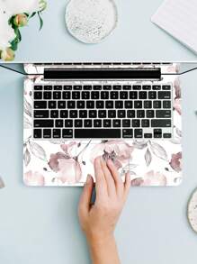1PC Fresh And Simple Flowers Laptop Skin, Made Of High Quality Waterproof And Anti-Scratch Pvc Material, Suitable For Office Desk Tops, Student Desks And Travel Use, Adds Personalized Decor And Protects The Surface Of Your Laptop, Peel And Stick;Can Be Used For  Case