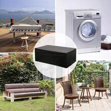 1pc Black Furniture Cover, Made Of Oxford Cloth, Water-Resistant, Suitable For Outdoor Patio And Indoor Furniture, Keeps Furniture Clean And Tidy