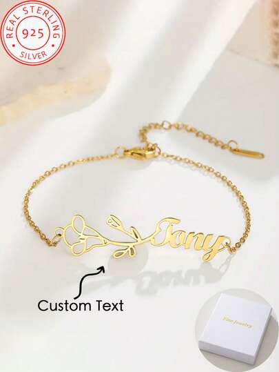 Customized Name Bracelet Floral Accessory For Daily Wear And Special Occasions, Perfect Gift For Valentine's Day, Christmas, Birthdays, Anniversaries, Graduations